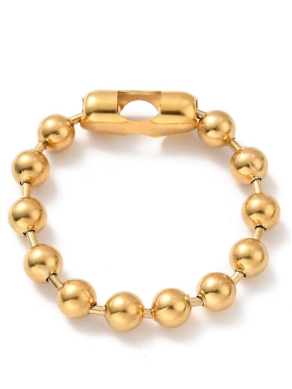 Plunder 18K Gold Plated Over Stainless Steel Ball Bracelet - NEW